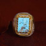 انگشتر فیروزه شجری مردانه کد 13053