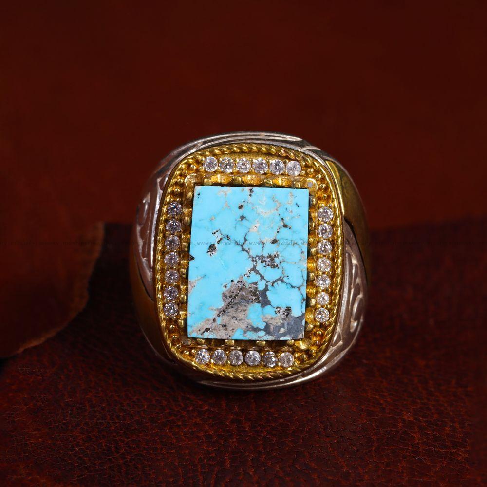 انگشتر فیروزه شجری مردانه کد 13053