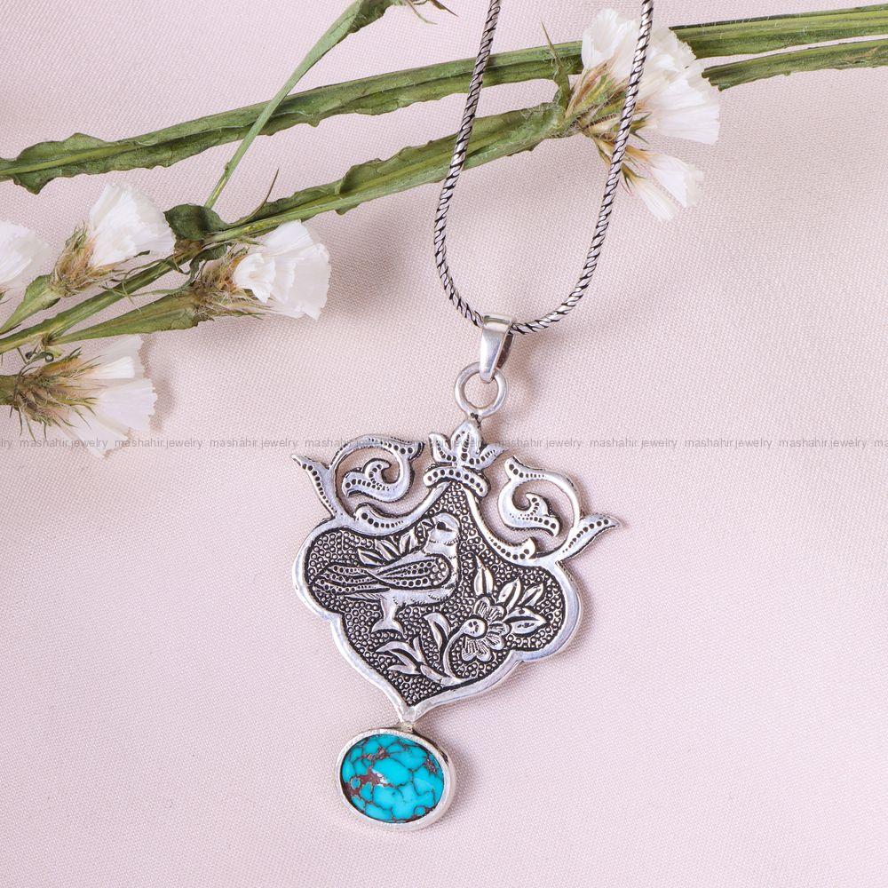 گردنبند فیروزه شجری کد 12096