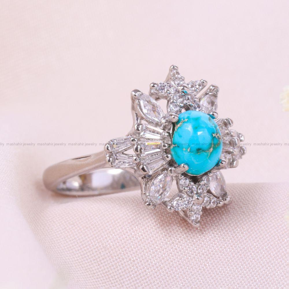 انگشتر فیروزه شجری زنانه کد 12335