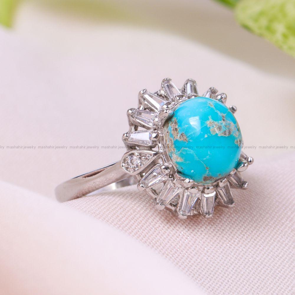 انگشتر فیروزه شجری زنانه کد 12342