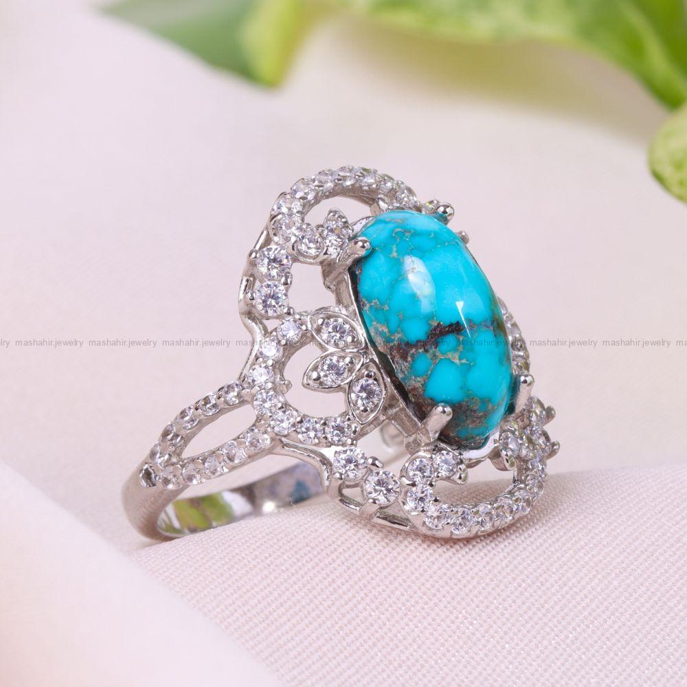 انگشتر فیروزه شجری زنانه کد 12348