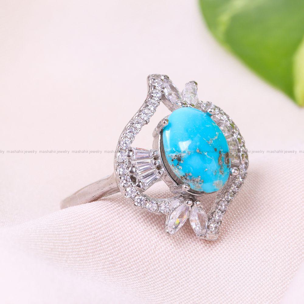 انگشتر فیروزه شجری زنانه کد 12351