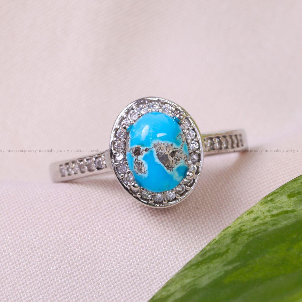 انگشتر فیروزه شجری زنانه کد 12355