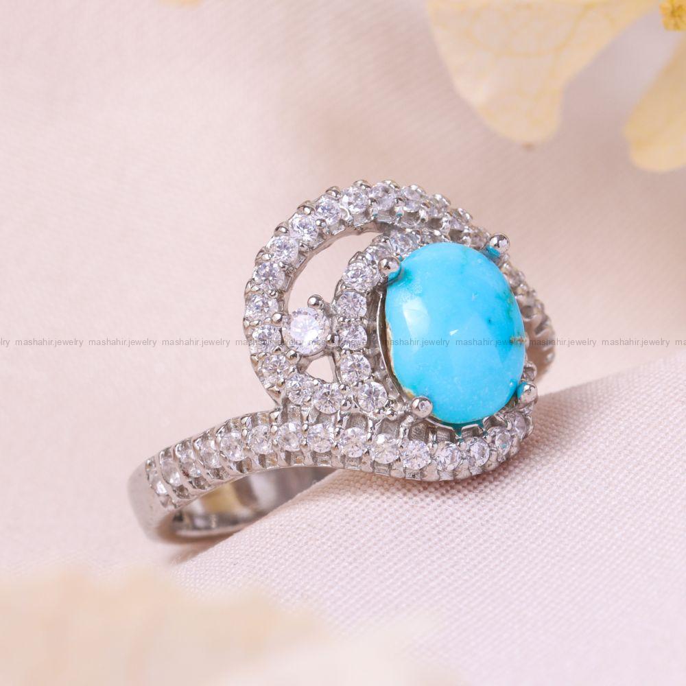 انگشتر فیروزه شجری زنانه کد 12369