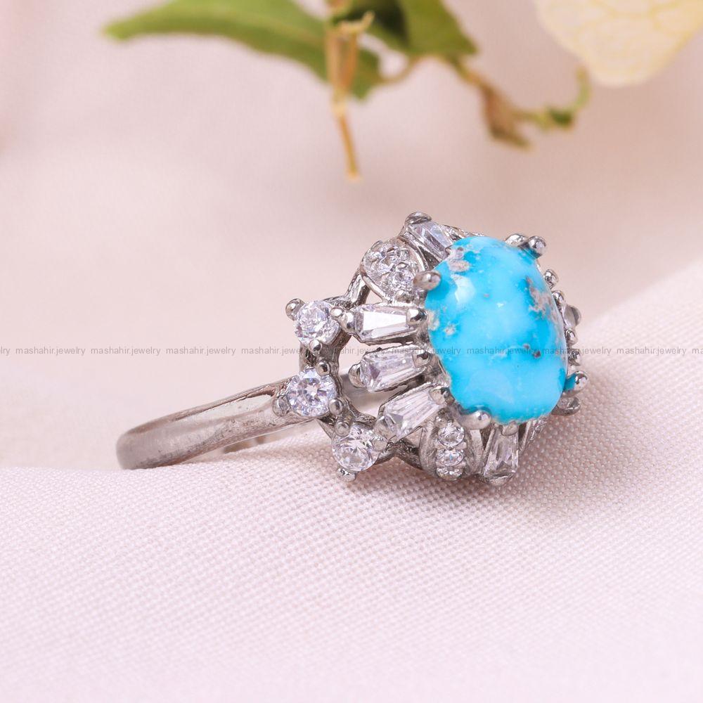 انگشتر فیروزه شجری زنانه کد 12381