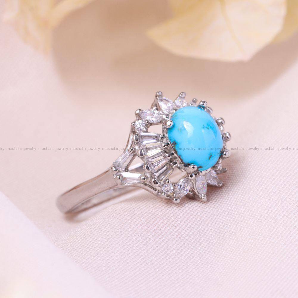 انگشتر فیروزه شجری زنانه کد 12385