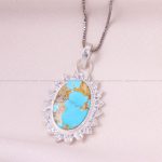 گردنبند فیروزه زنانه کد 12532