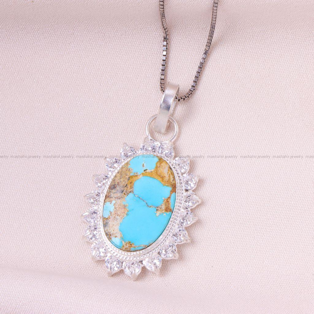 گردنبند فیروزه زنانه کد 12532