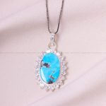 گردنبند فیروزه زنانه کد 12543