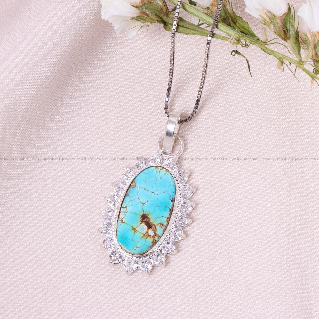 گردنبند فیروزه زنانه کد 12566