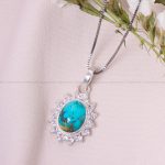 گردنبند فیروزه زنانه کد 12570