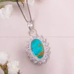 گردنبند فیروزه زنانه کد 12571