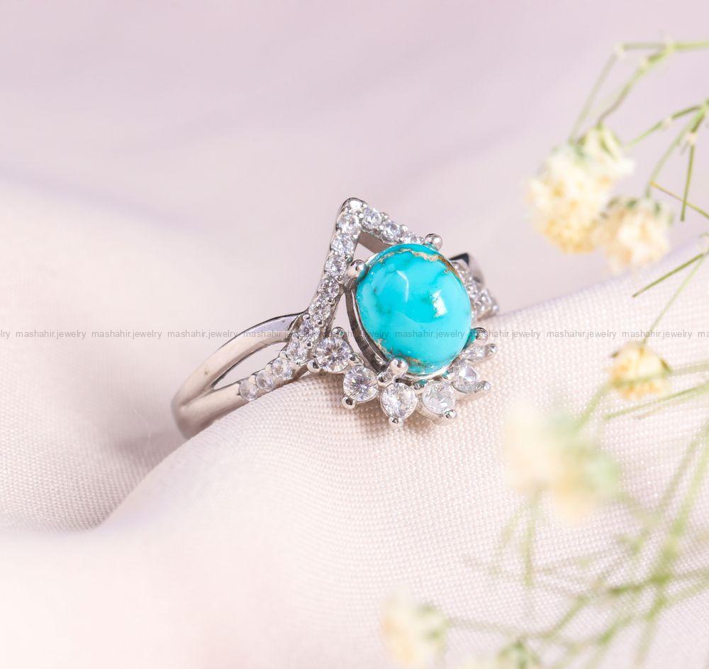 انگشتر فیروزه شجری زنانه کد 13064