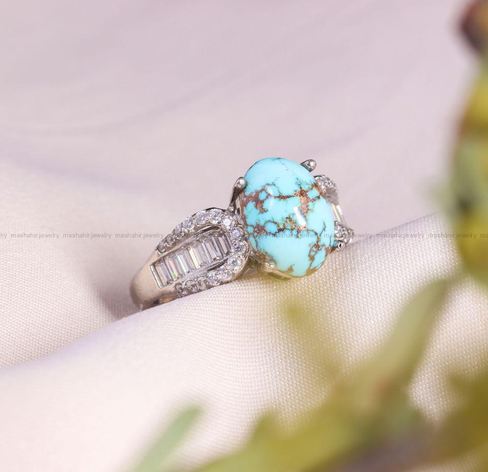 انگشتر فیروزه شجری زنانه کد 13066