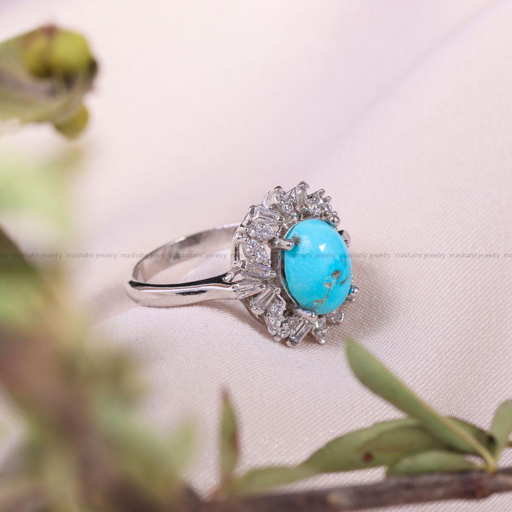 انگشتر فیروزه شجری زنانه کد 13067