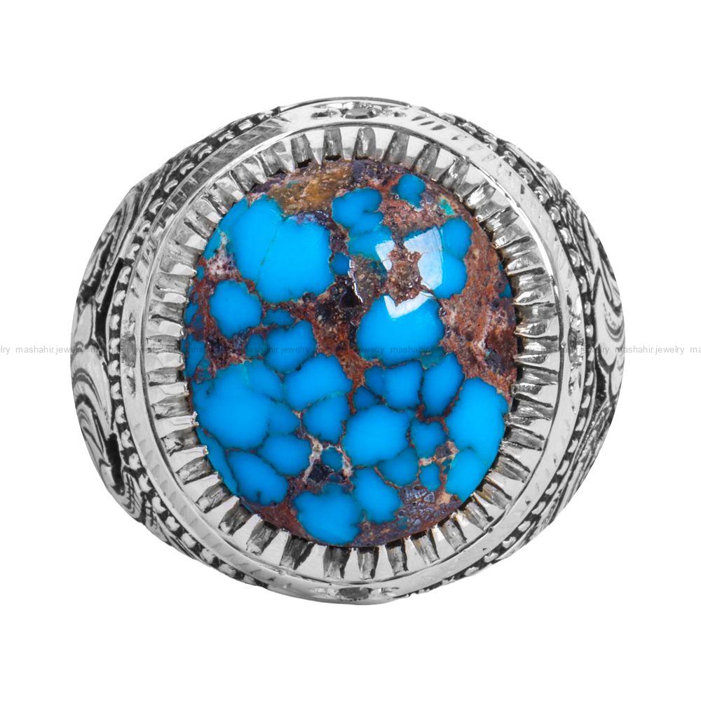 انگشتر فیروزه شجری مردانه کد 12257