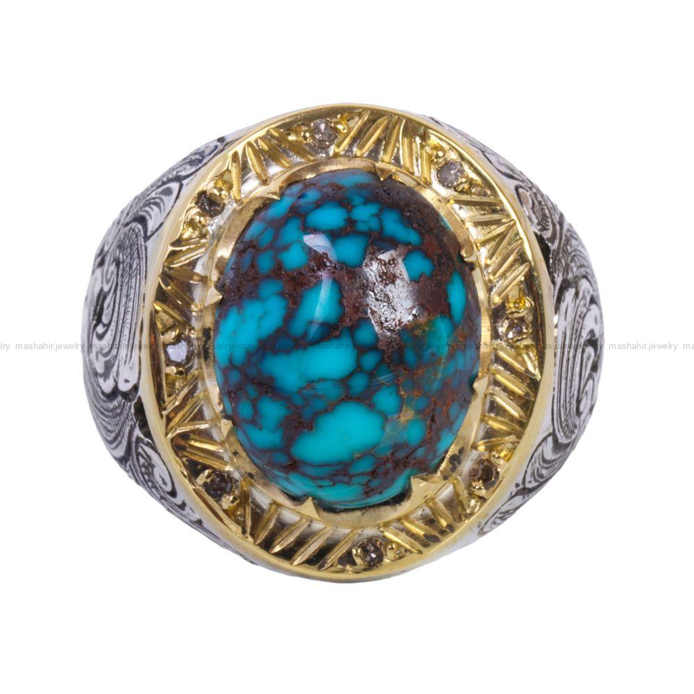 انگشتر فیروزه شجری مردانه کد 12261