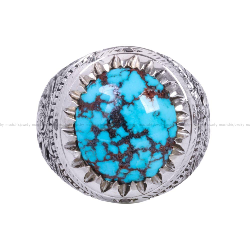 انگشتر فیروزه شجری مردانه کد 12275