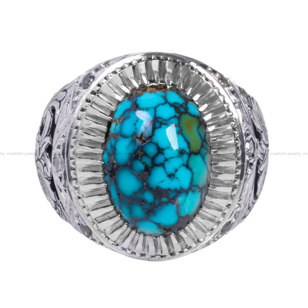 انگشتر فیروزه شجری مردانه کد 12288