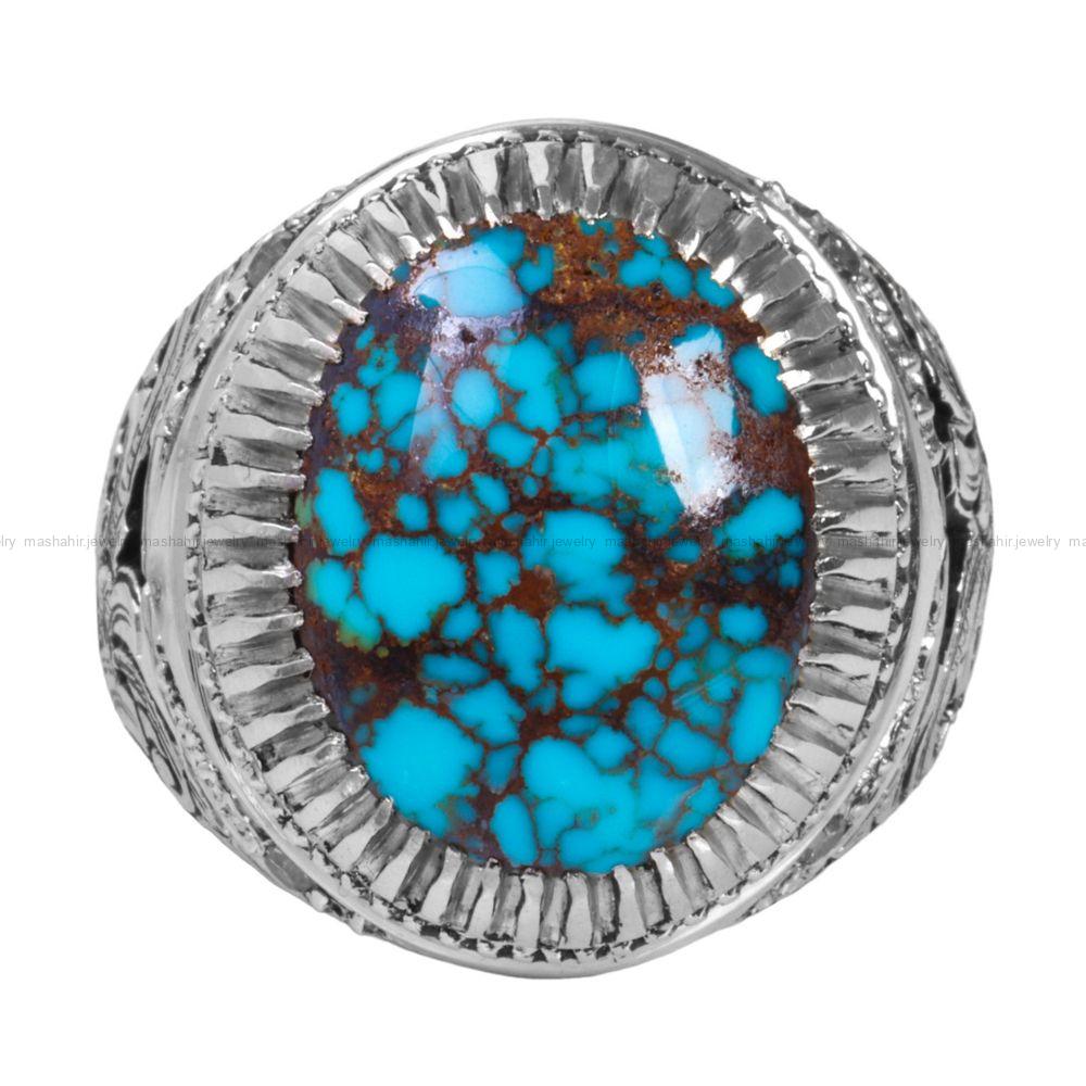 انگشتر فیروزه شجری مردانه کد 12311