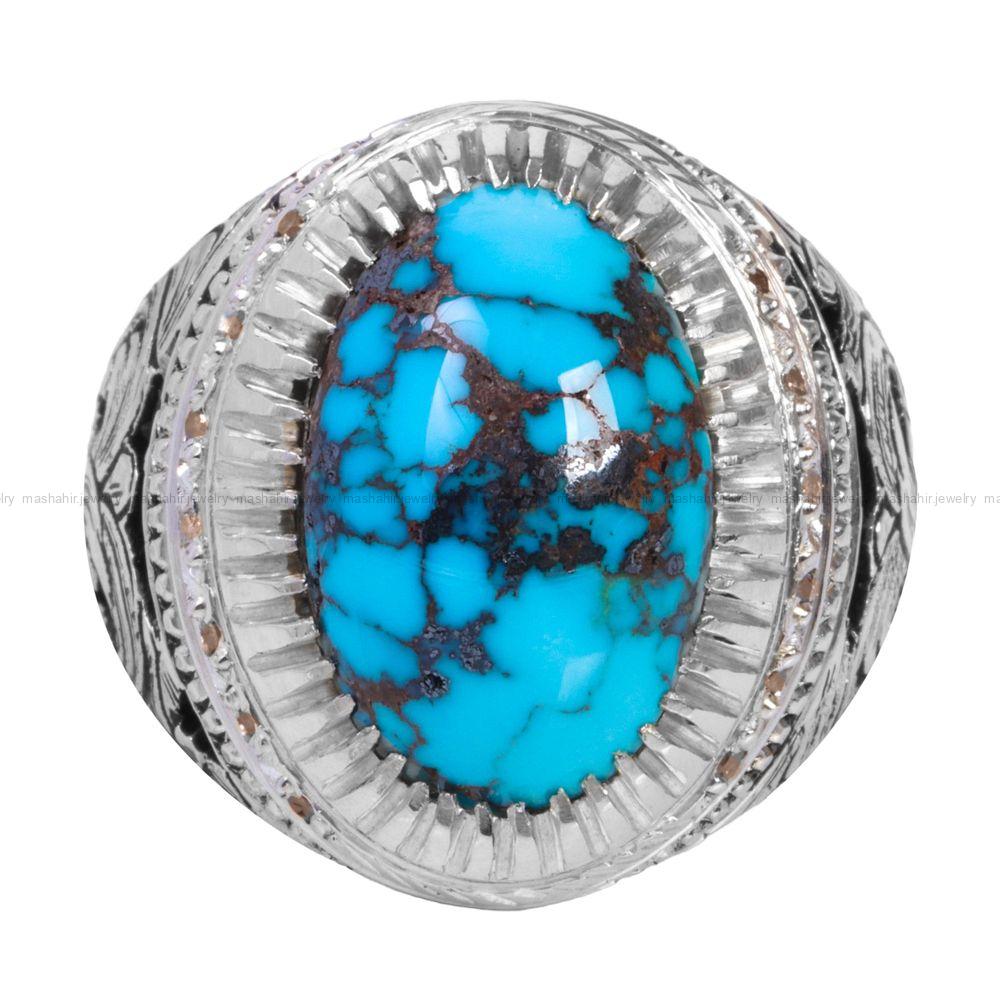 انگشتر فیروزه شجری مردانه کد 12320