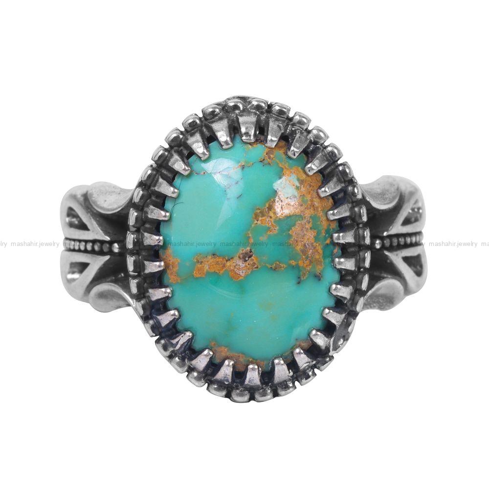 انگشتر فیروزه شجری مردانه کد 12677