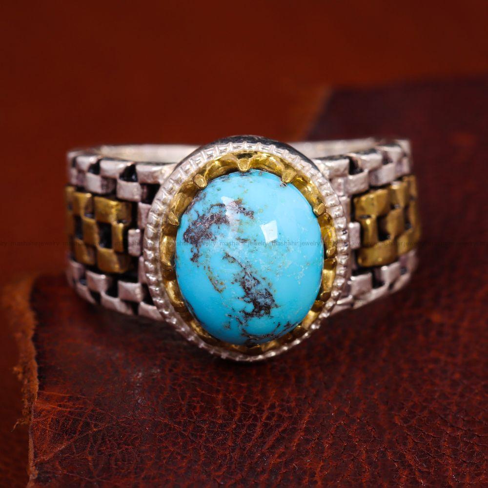 انگشتر فیروزه شجری مردانه کد 12680