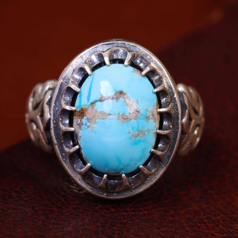 انگشتر فیروزه شجری مردانه کد 12696