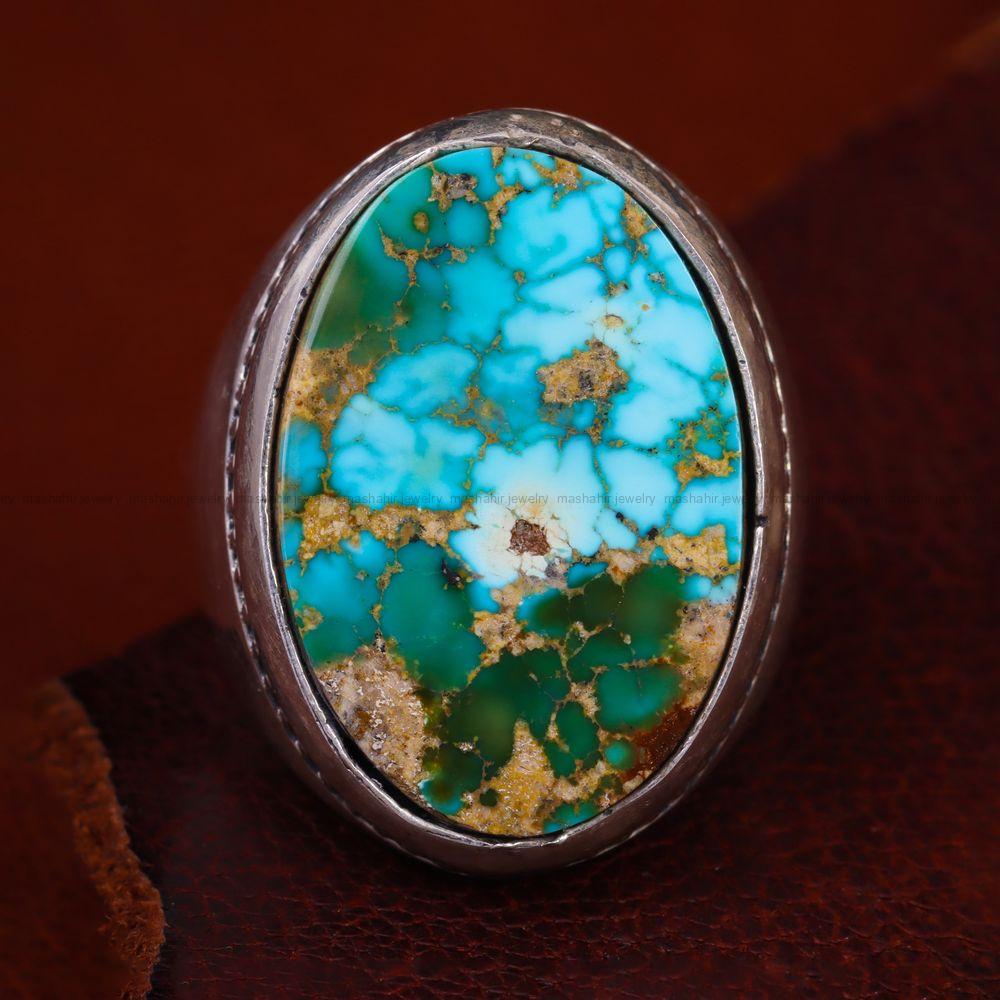 انگشتر فیروزه شجری مردانه کد 12706