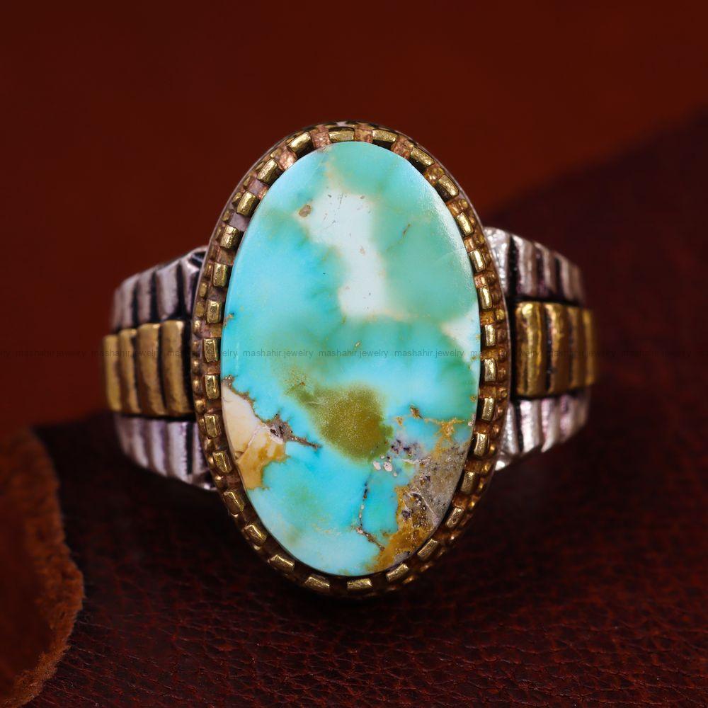 انگشتر فیروزه شجری مردانه کد 12709