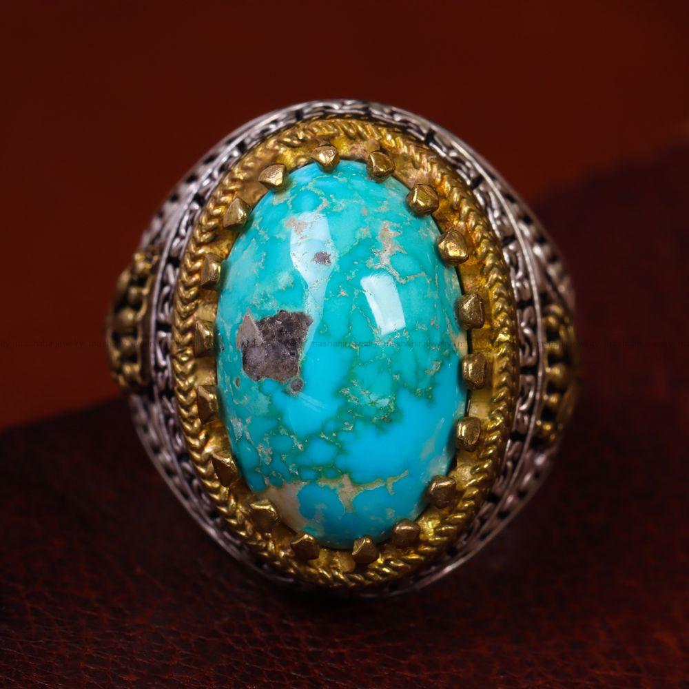 انگشتر فیروزه شجری مردانه کد 12711
