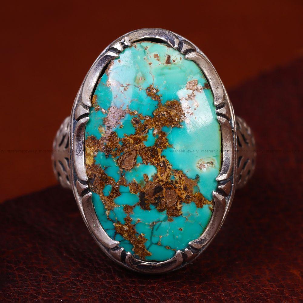 انگشتر فیروزه شجری مردانه کد 12715
