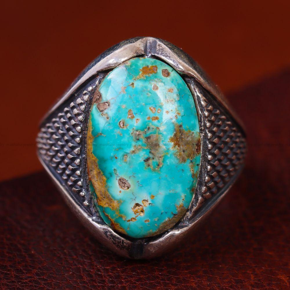 انگشتر فیروزه شجری مردانه کد 12723
