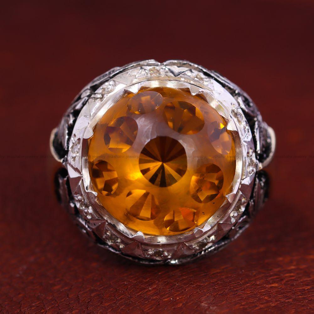 انگشتر سیترین مردانه کد 12730