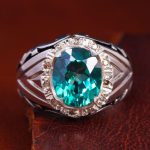 انگشتر توپاز سبز مردانه کد 12762