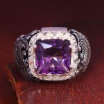 انگشتر آمیتیست مردانه کد 12764