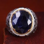 انگشتر ياقوت کبود مردانه کد 12767