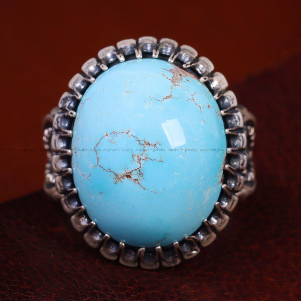 انگشتر فیروزه شجری مردانه کد 12778