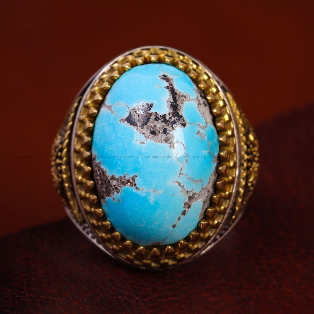 انگشتر فیروزه شجری مردانه کد 12793