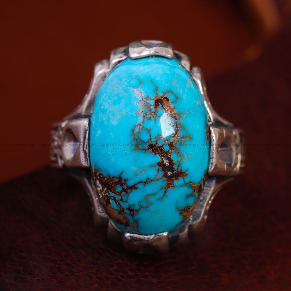 انگشتر فیروزه شجری مردانه کد 12809