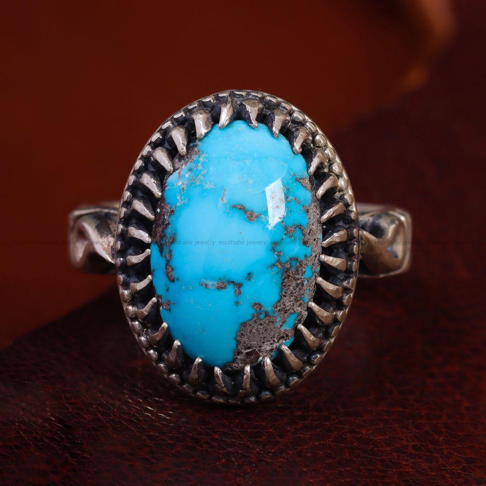 انگشتر فیروزه شجری مردانه کد 12810