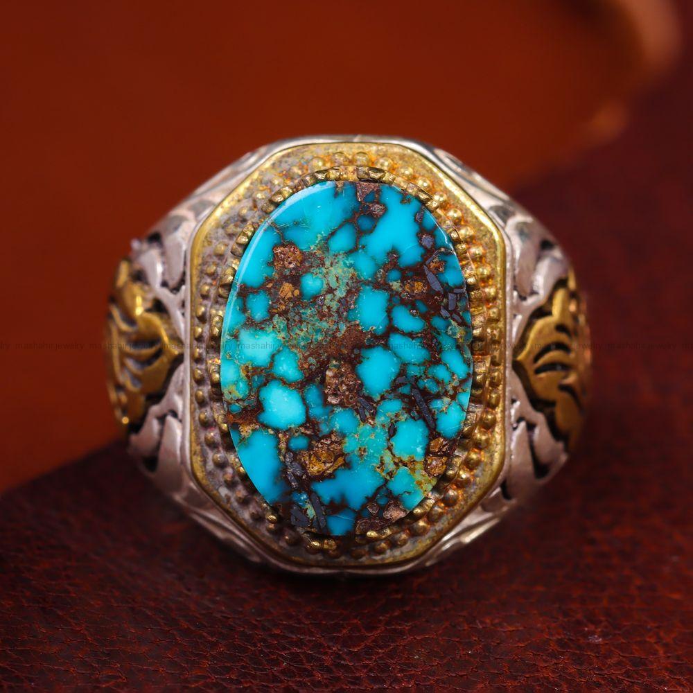 انگشتر فیروزه شجری مردانه کد 12823