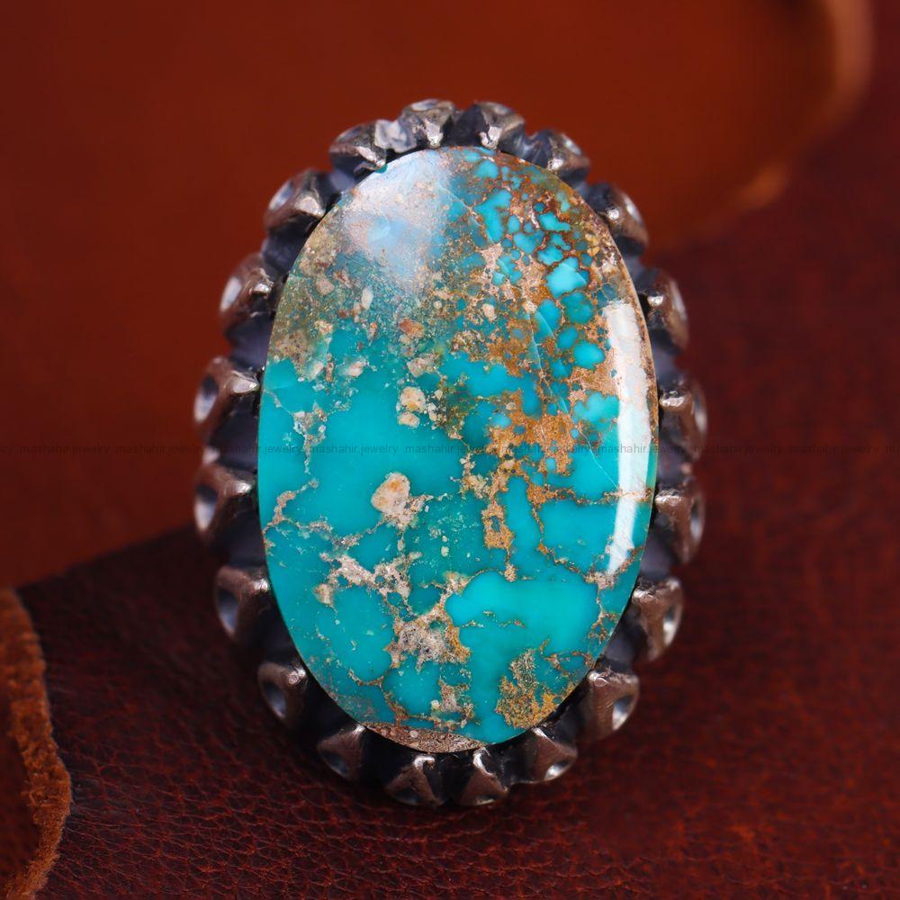 انگشتر فیروزه شجری مردانه کد 12824