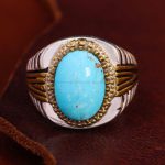 انگشتر فیروزه عجمی مردانه کد 12856