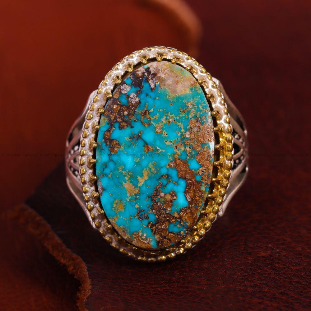 انگشتر فیروزه شجری مردانه کد 12877