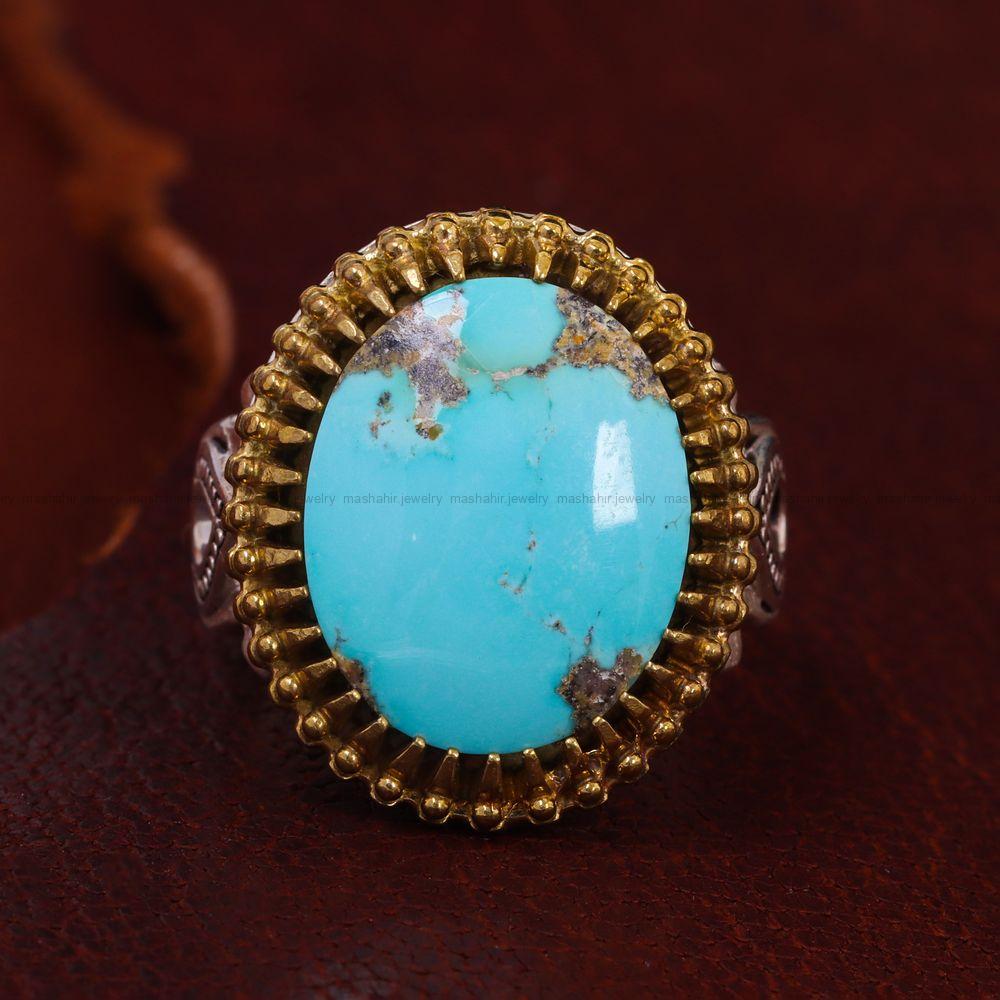 انگشتر فیروزه شجری مردانه کد 12886