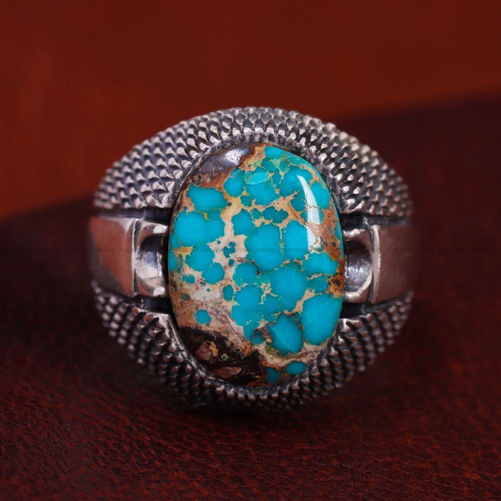 انگشتر فیروزه شجری مردانه کد 12891