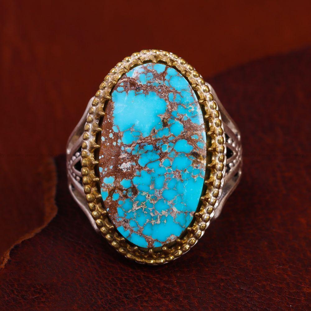 انگشتر فیروزه شجری مردانه کد 12896