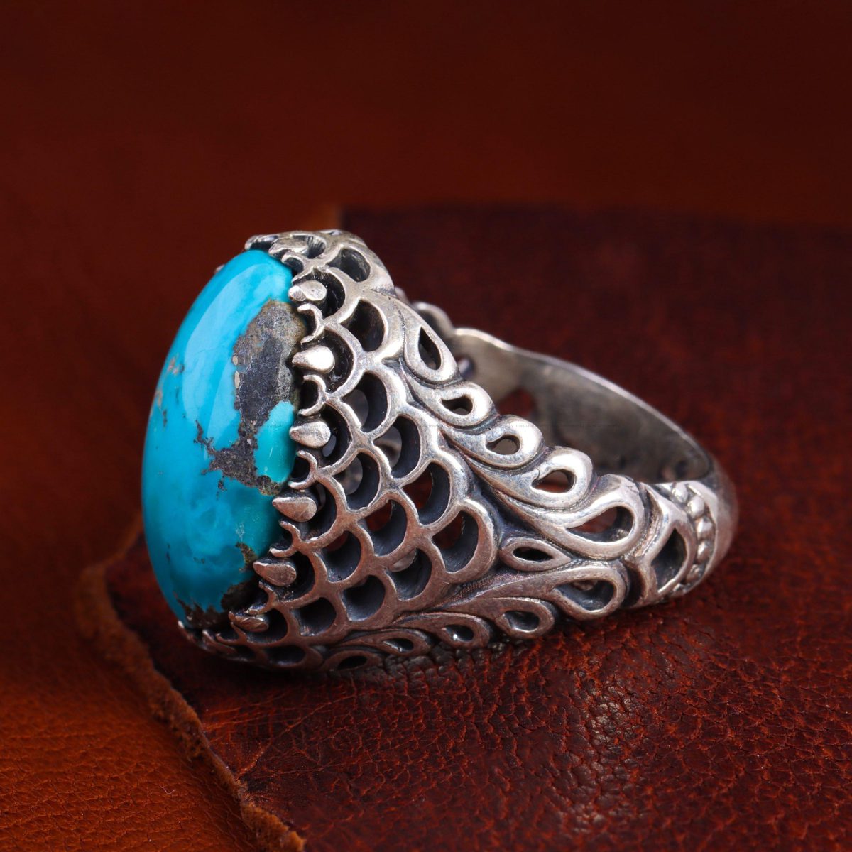 انگشتر فیروزه شجری مردانه کد 12961